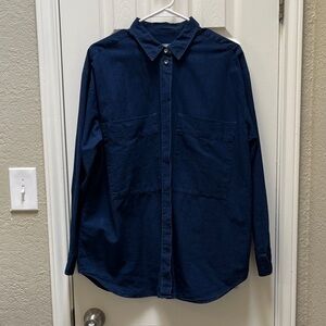 CLOSED Dark denim cotton Blue Button-Up Shirt - medium